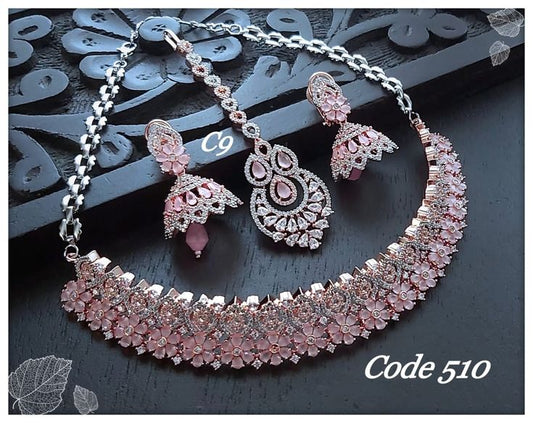 Apsara Kiara Look Rose Real Diamond Necklace Set